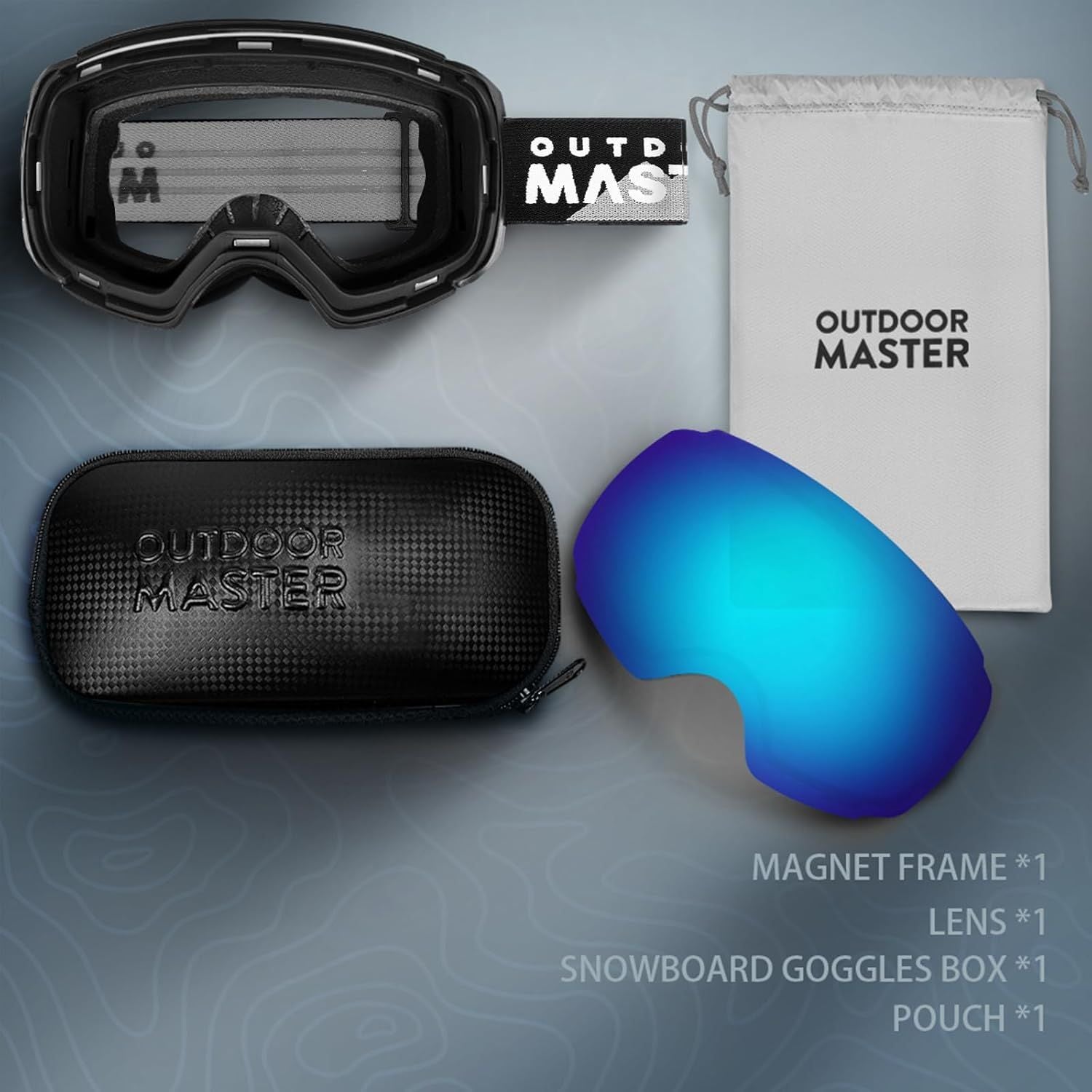 OutdoorMaster Ski Goggles PRO - Frameless, Interchangeable Lens 100% UV400 Protection Snow Goggles for Men & Women-OM-2