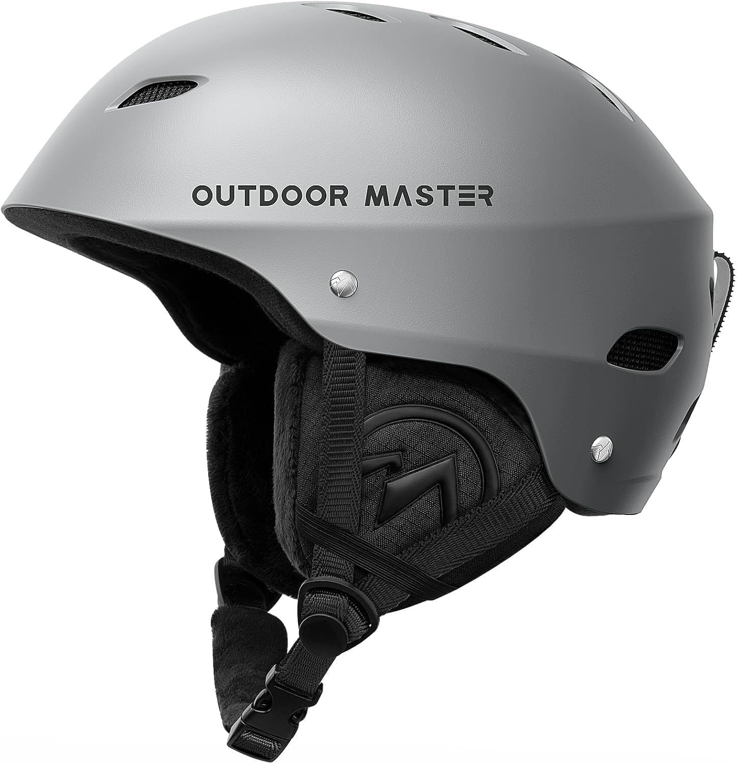 OutdoorMaster Kelvin Ski Helmet - with ASTM Certified Safety, 9 Options - for Men, Women & Youth-Grey,Medium