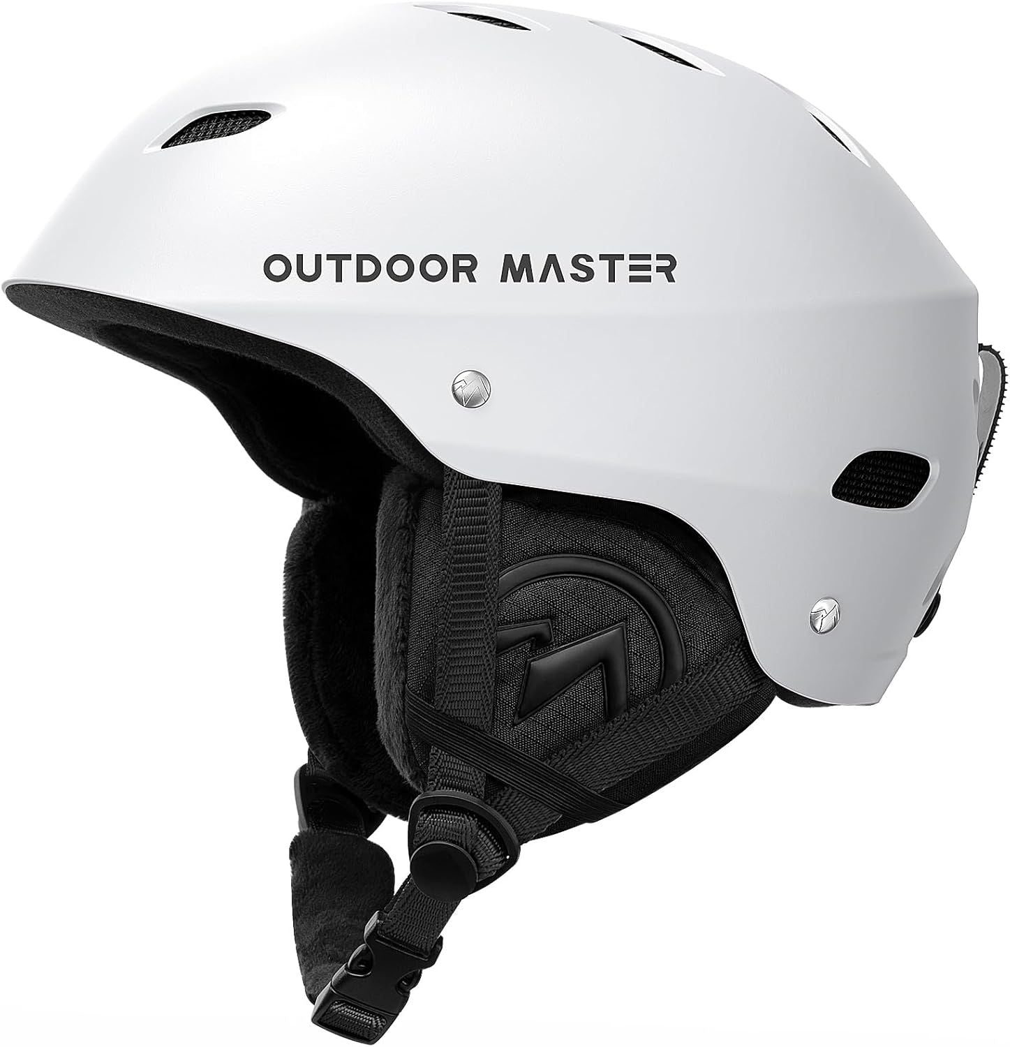 OutdoorMaster Kelvin Ski Helmet - with ASTM Certified Safety, 9 Options - for Men, Women & Youth-White,Small