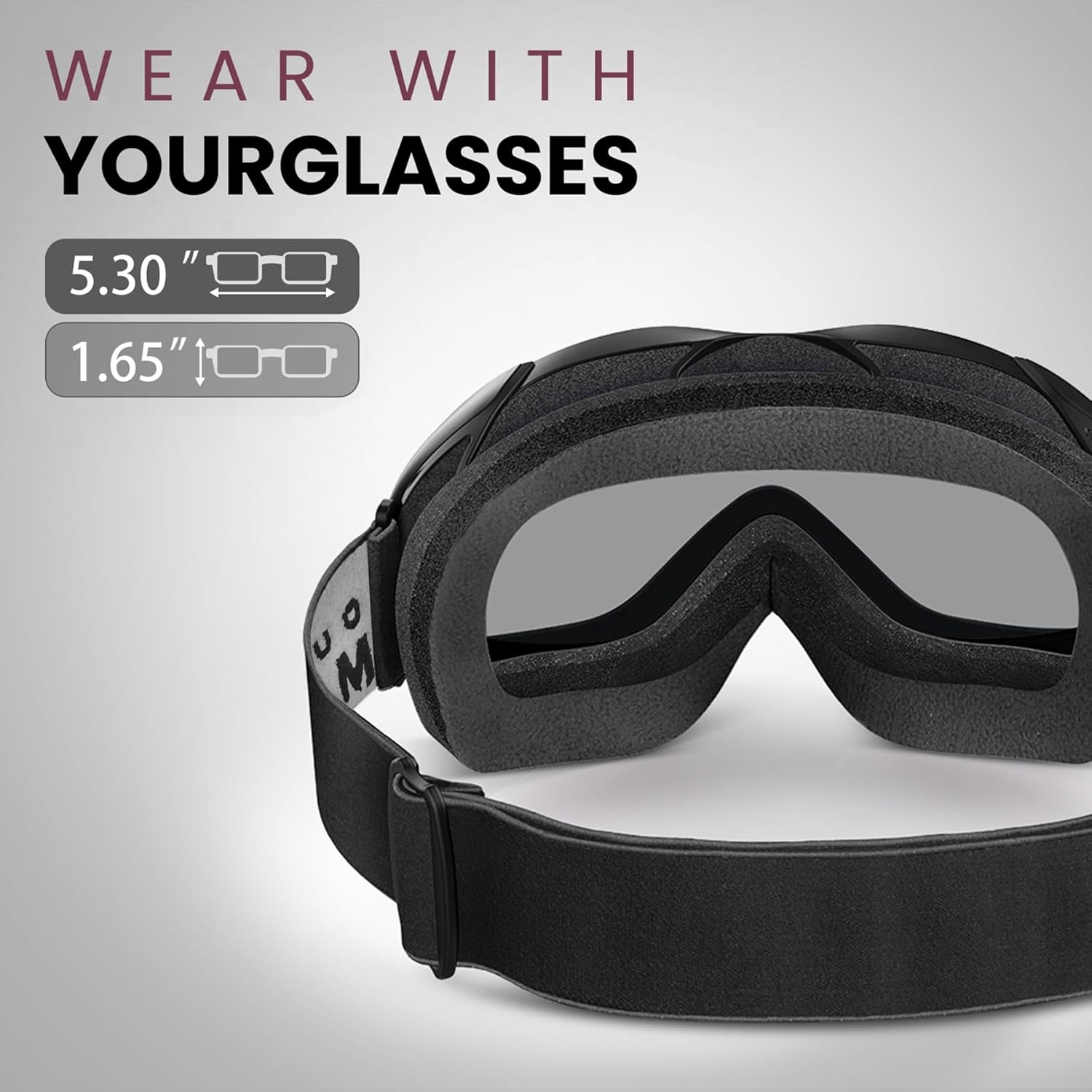 OutdoorMaster OTG Ski Goggles - Over Glasses Ski/Snowboard Goggles for Men, Women & Youth - 100% UV Protection-OM-5