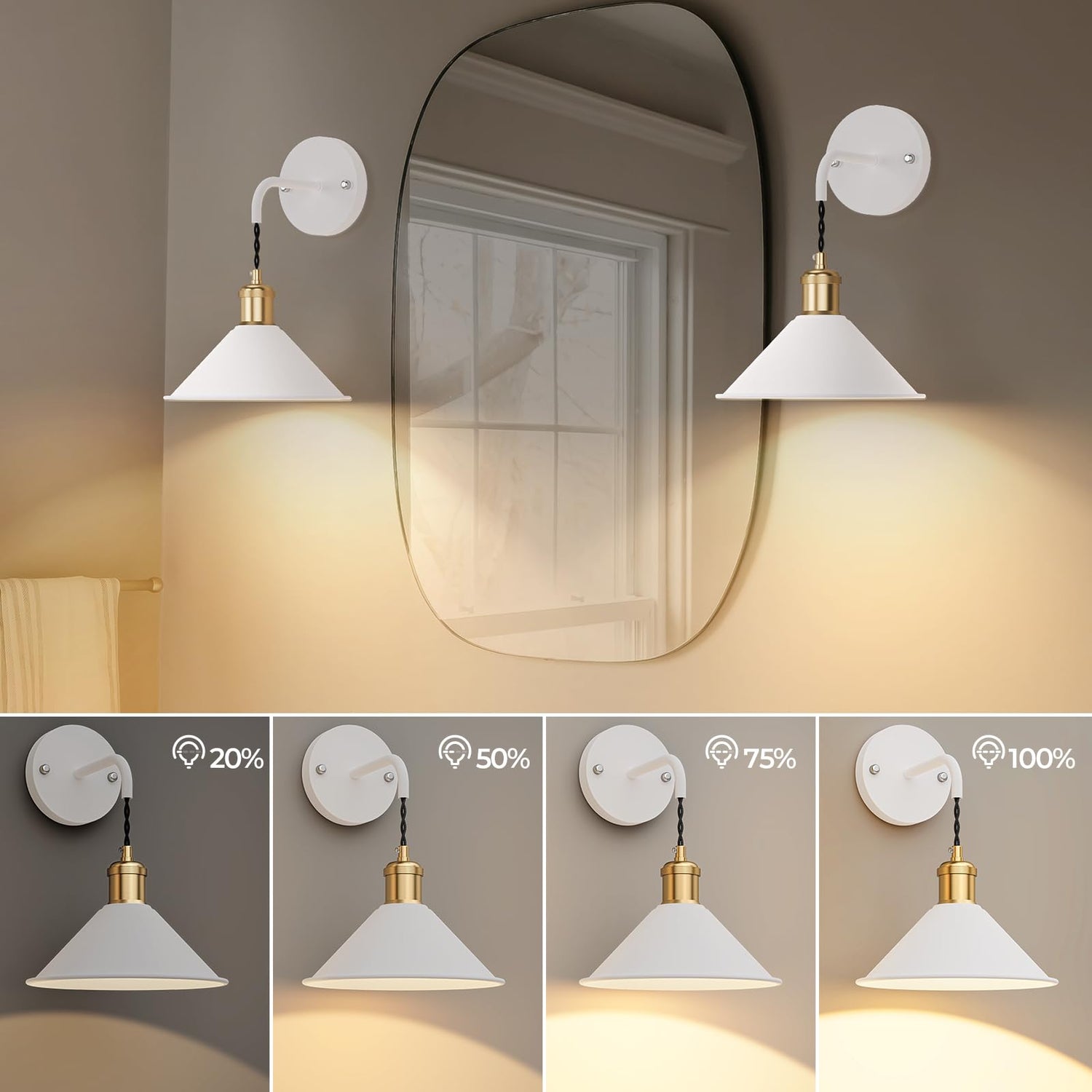Battery Operated Wall Sconce, Wireless Wall Lights Set of 2, 13 RGB Colors Dimmable Battery Powered Wall Lamp with Remote, Memory Function, Timer for Bedroom, Living Room
