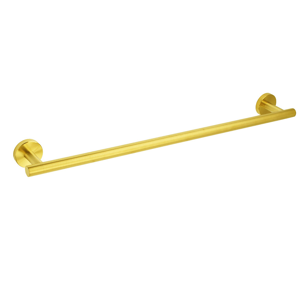 Brushed Gold Stainless Steel 750mm Long Towel Rack Rail Holder Round Hanger Bar