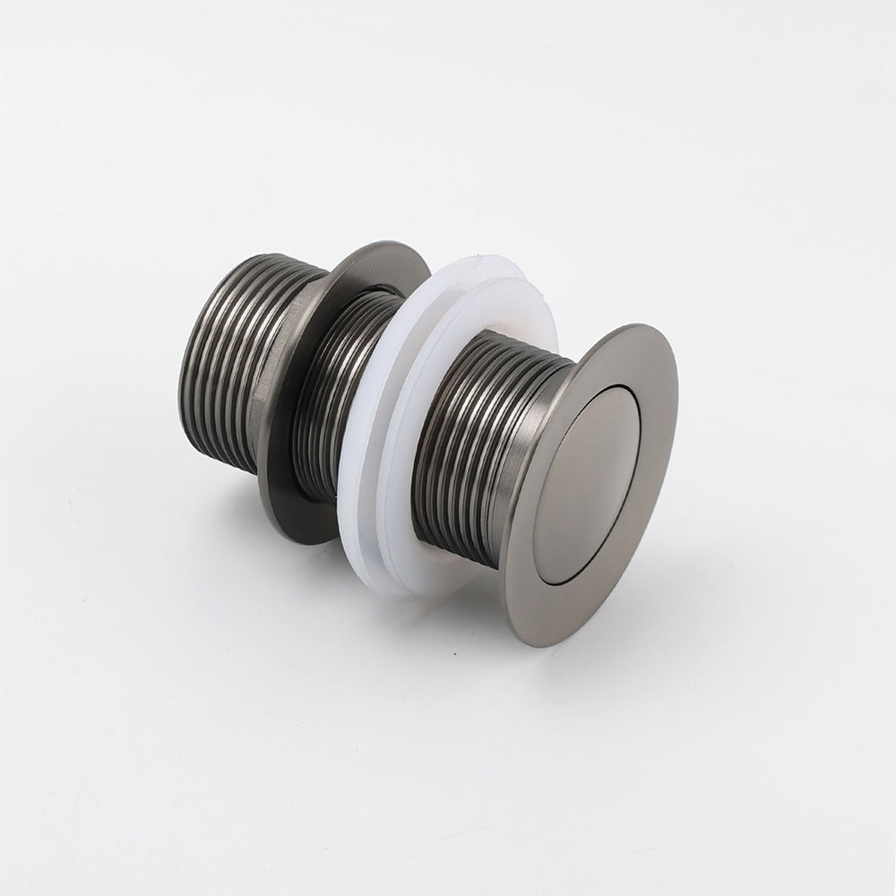 Gun Metal Brass 32mm Push Pop Up Plug Non-Overflow Basin Sink Drain Outlet Waste