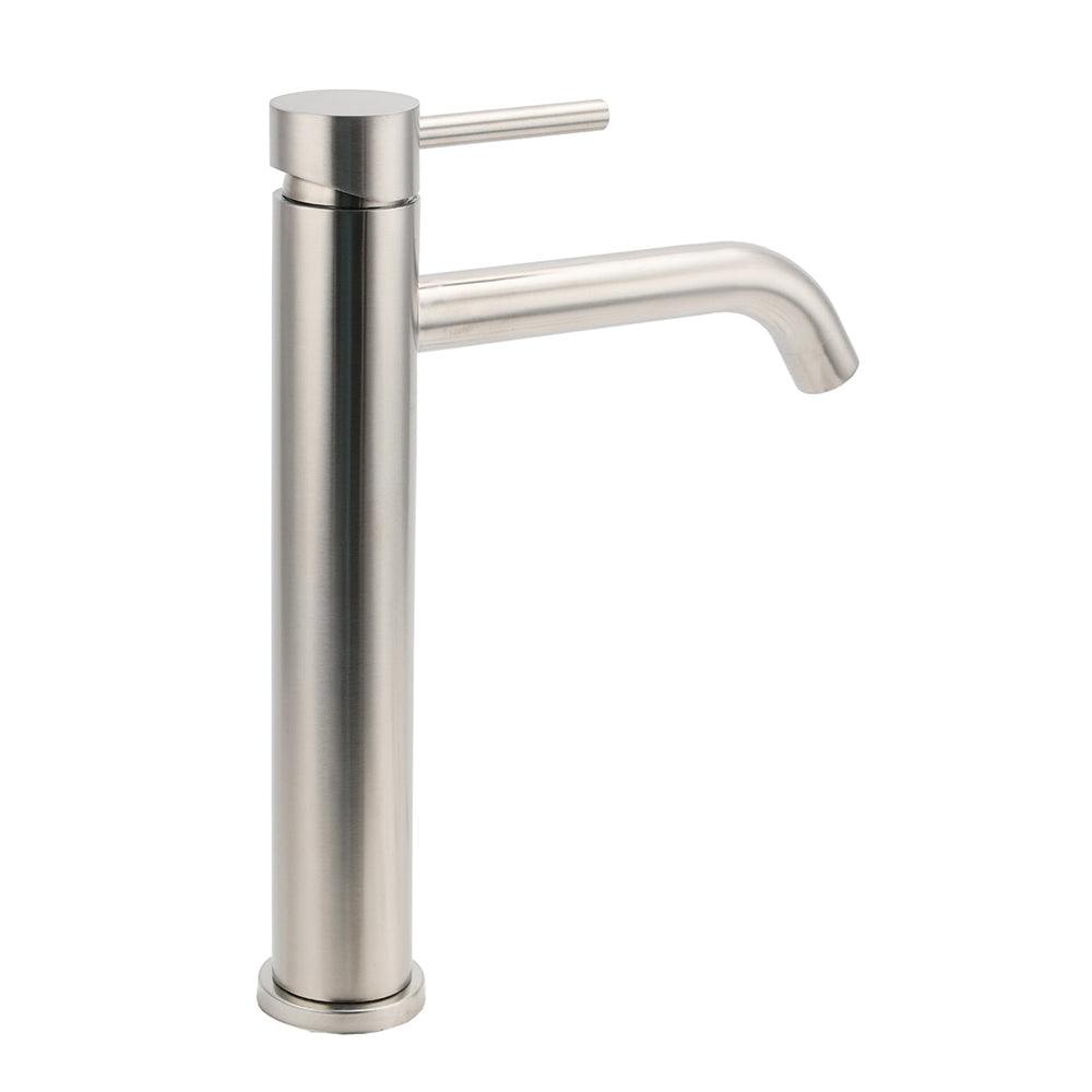 WELS Bathroom Laundry Round Basin Mixer Vanity Sink Faucet Tap Silver Brushed