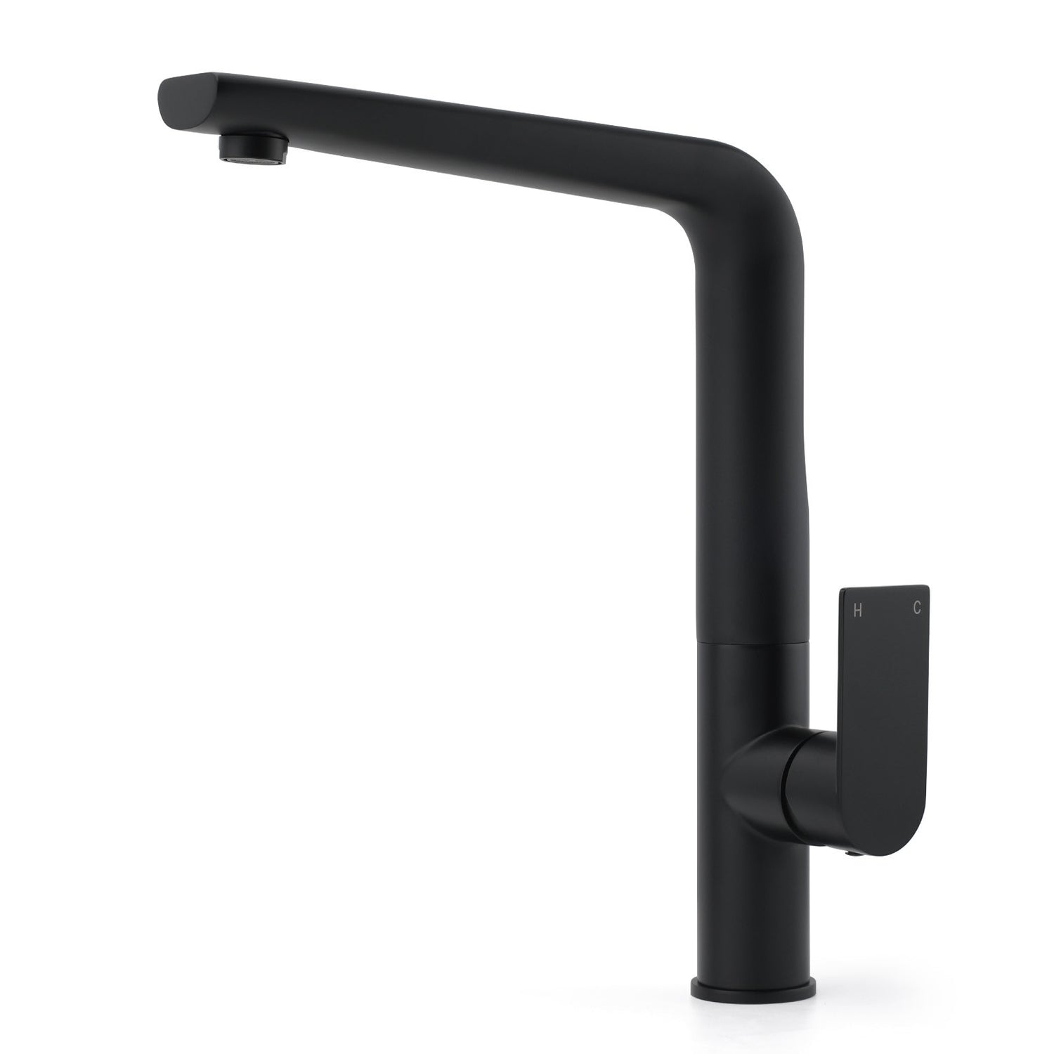 WELS Matte Black Round Kitchen Mixer Sink Tap Swivel Laundry Faucet Spout NEW