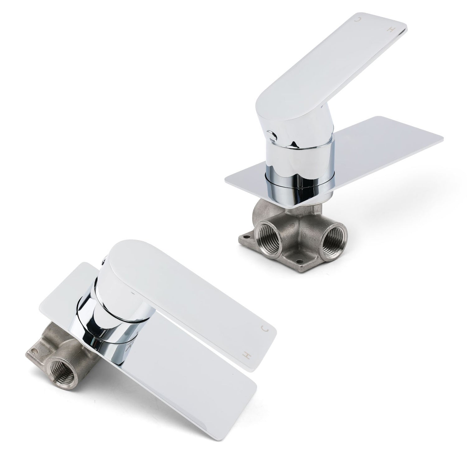 Chrome Square Lever Handle Shower Mixer Hot Cold Water Valve Watermark Standard