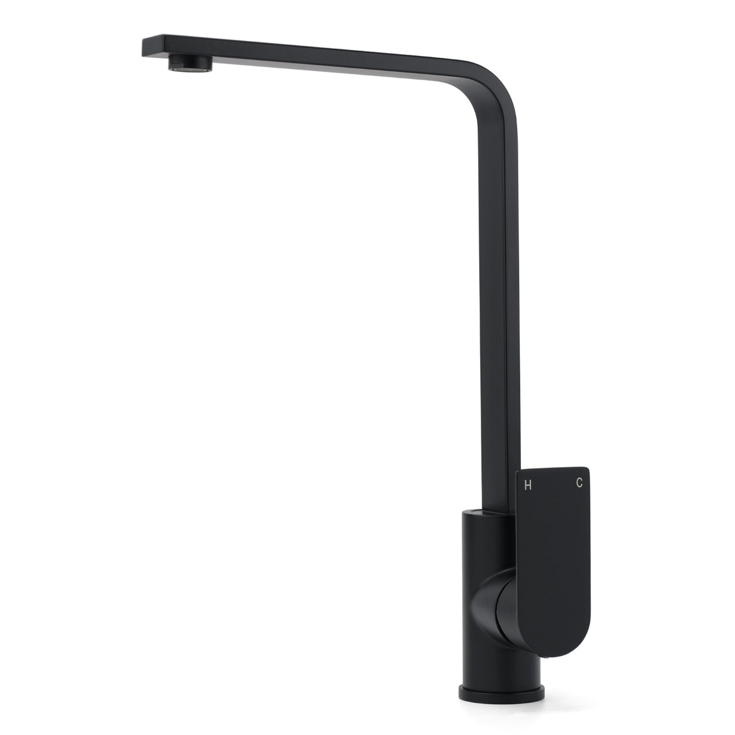 WELS Matte Black High Rise Gooseneck Kitchen Sink Laundry Mixer Faucet Tapware