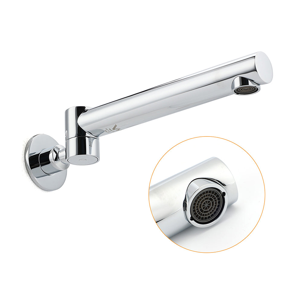 Watermark Chrome Round Basin Wall Mount Faucet Outlet 180° Swivel Brass Bath Tub Spout