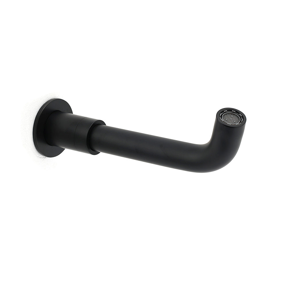 Matt Black Round Wall Mount Basin Faucet Bubble Water Outlet Bath Tub Spout Set
