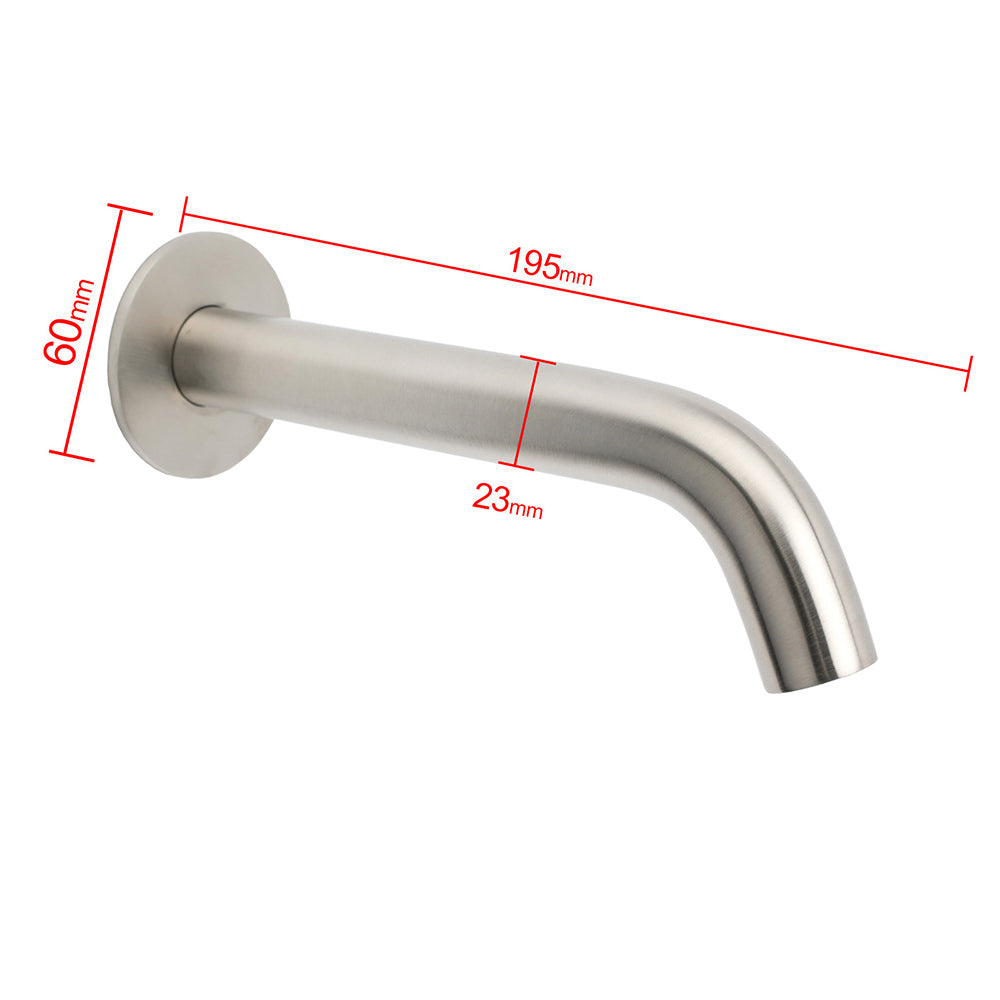Brushed Nickel Round Curve Basin Bubble Faucet Water Outlet Bath Tub Wall Spout