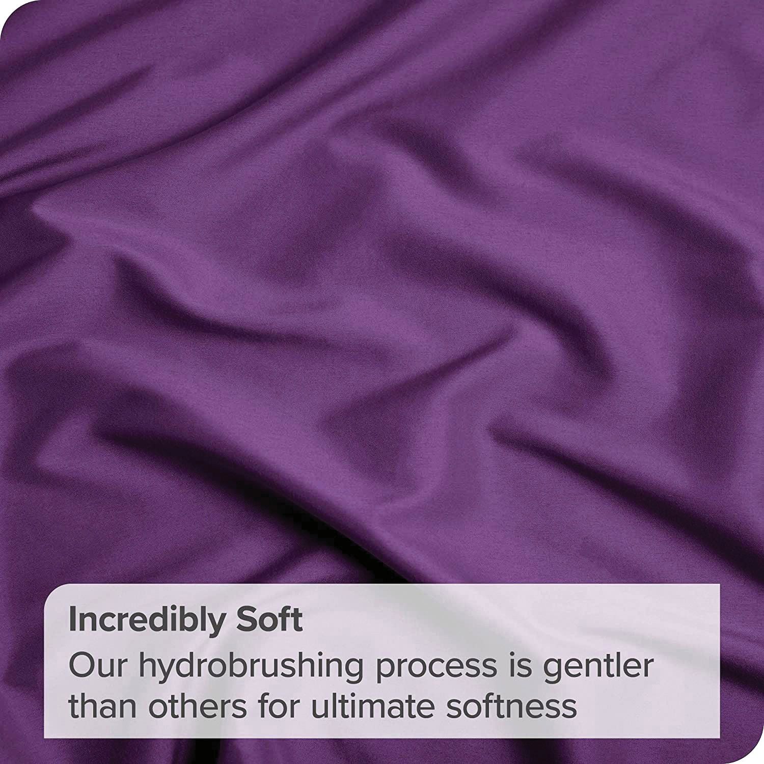 4 Piece Bed Sheet Set- Bedding Sheets & Pillowcases -Breathable Bedding - Wrinkle, Fade, Stain Resistant-Deep Pocket Flat Fitted Bed Sheet Set(Purple,Super King)