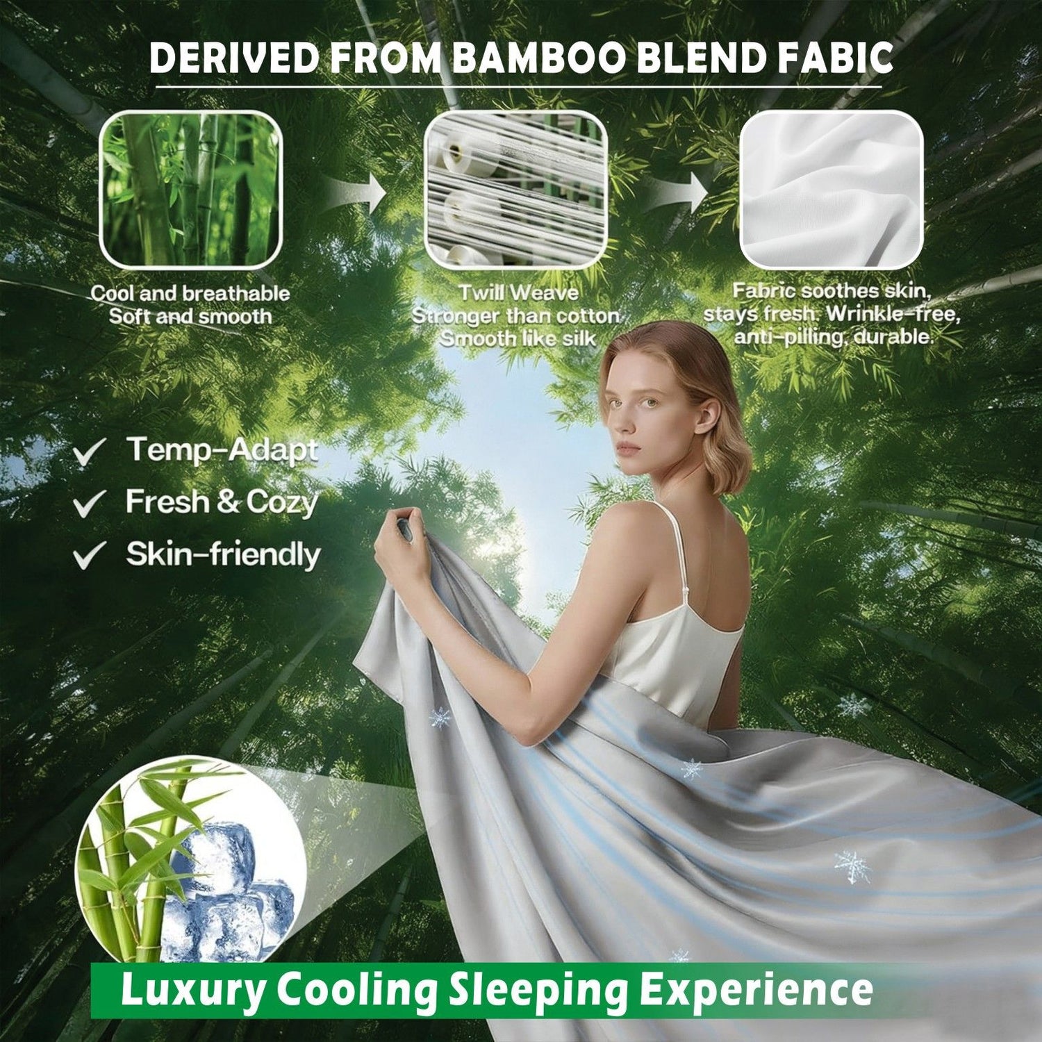 4 Piece Hotel Bamboo Cooling Sheet Set -Ultra Soft 2000TC Breathable Bed Sheets Set with 37 Centimetre Deep Pocket-Cooling Sheets for Hot Sleepers(Silver-gray,Super King)