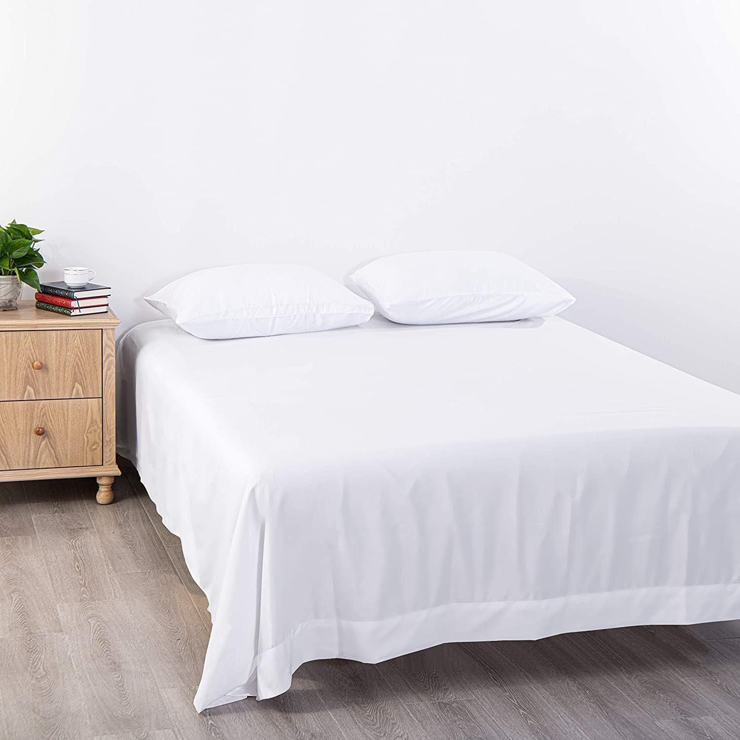 Elegant Comfort Premium Hotel Quality 1-Piece King Flat Sheet, Luxury and Softest 2000 Thread Count Bedding Flat Sheet(King,White)