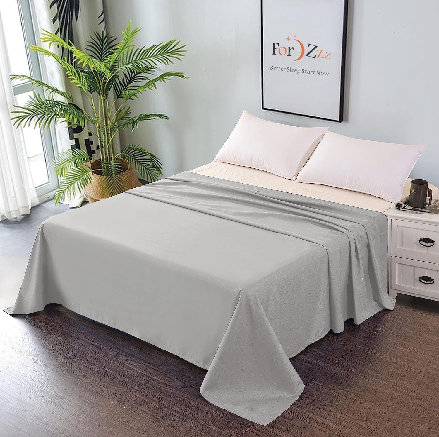 Elegant Comfort Premium Hotel Quality 1-Piece Super King Flat Sheet, Luxury and Softest 2000 Thread Count Bedding Flat Sheet(Super King,Ocean)