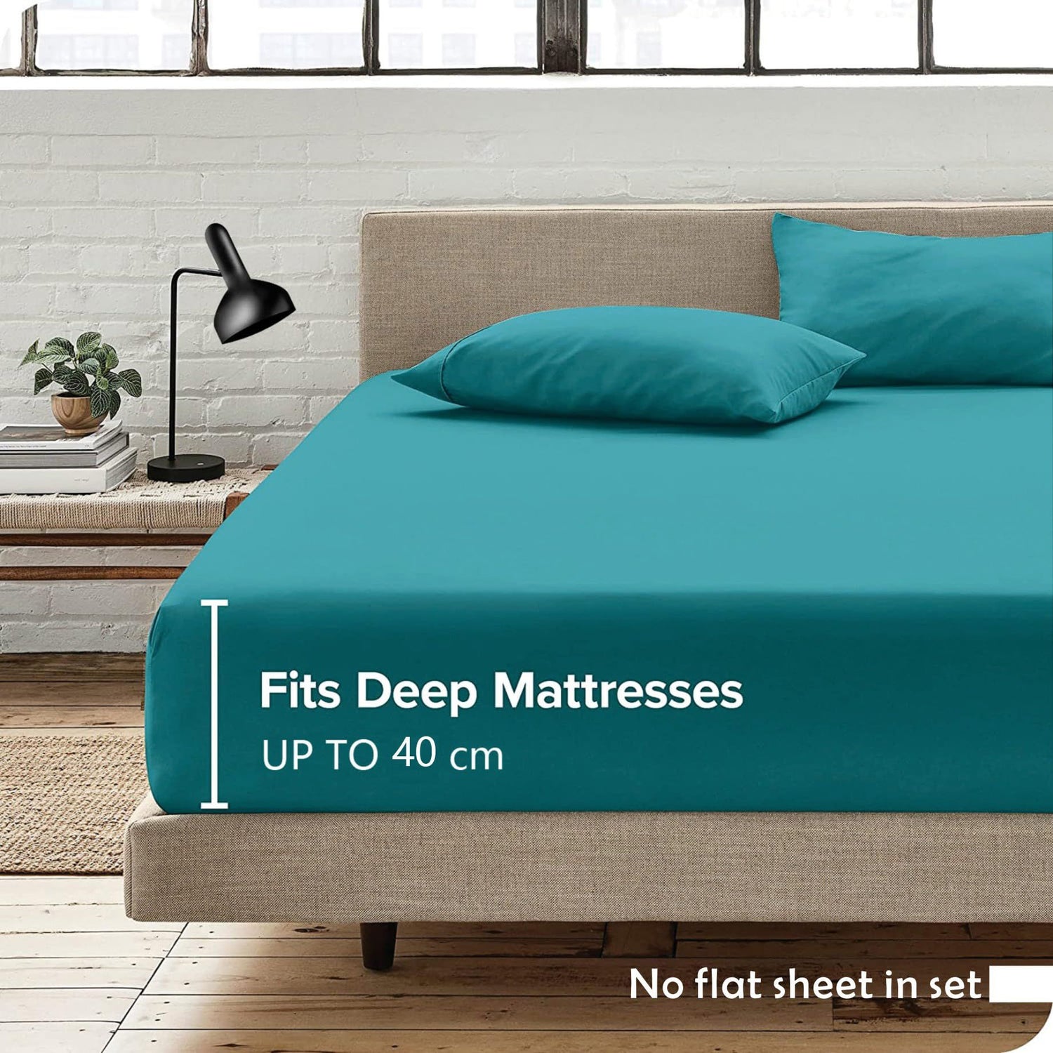 Hotel Quality Fitted Sheet - 1 Piece Fitted Sheet  -Breathable Bedding - Wrinkle, Fade, Stain Resistant- 16inch/40cm Deep Pocket Fitted Bed Sheet-Wrinkle and Fade Resistant,(Biscay blue,Super King)