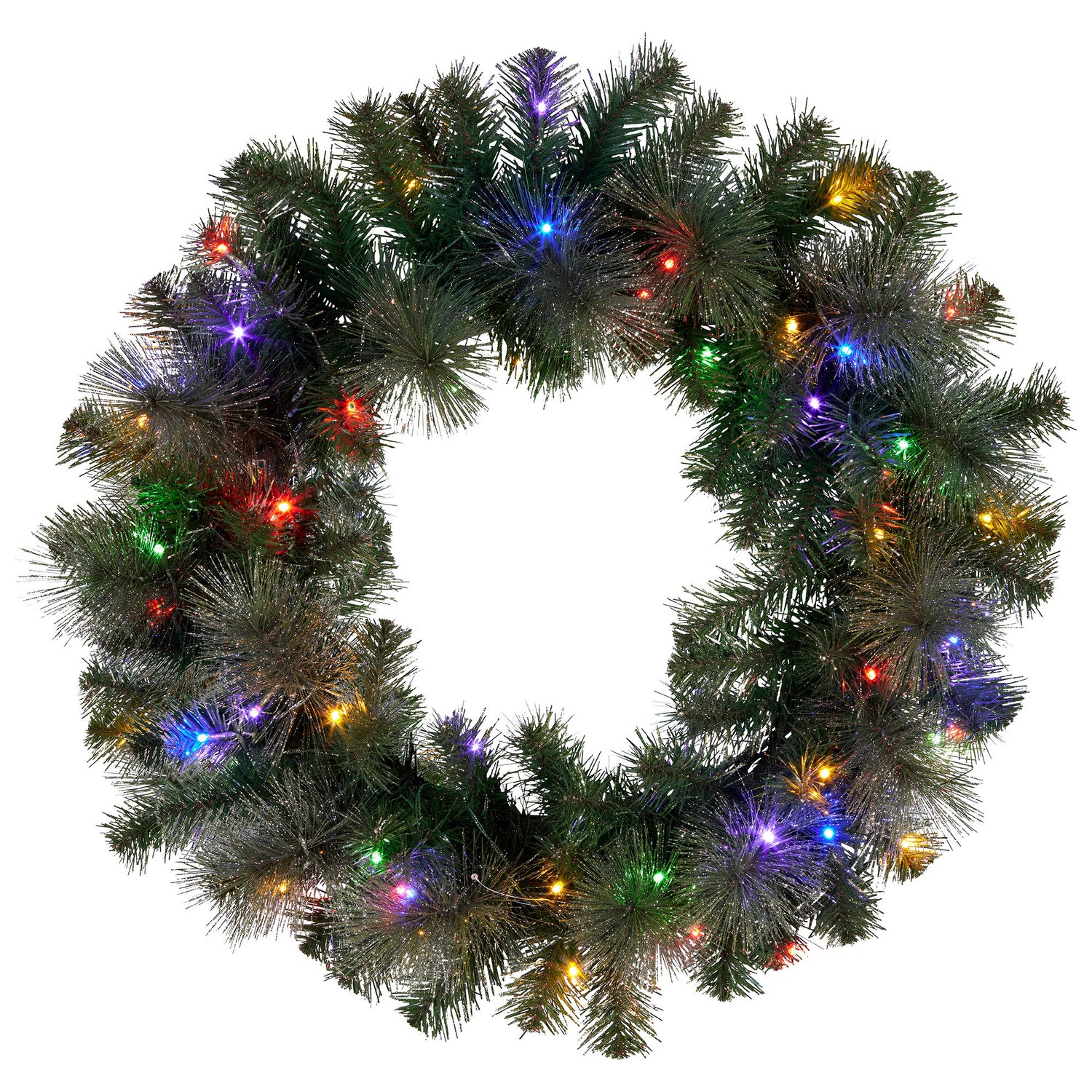 Christabelle 61cm Battery-operated Christmas Wreath Glittery Gold Pine