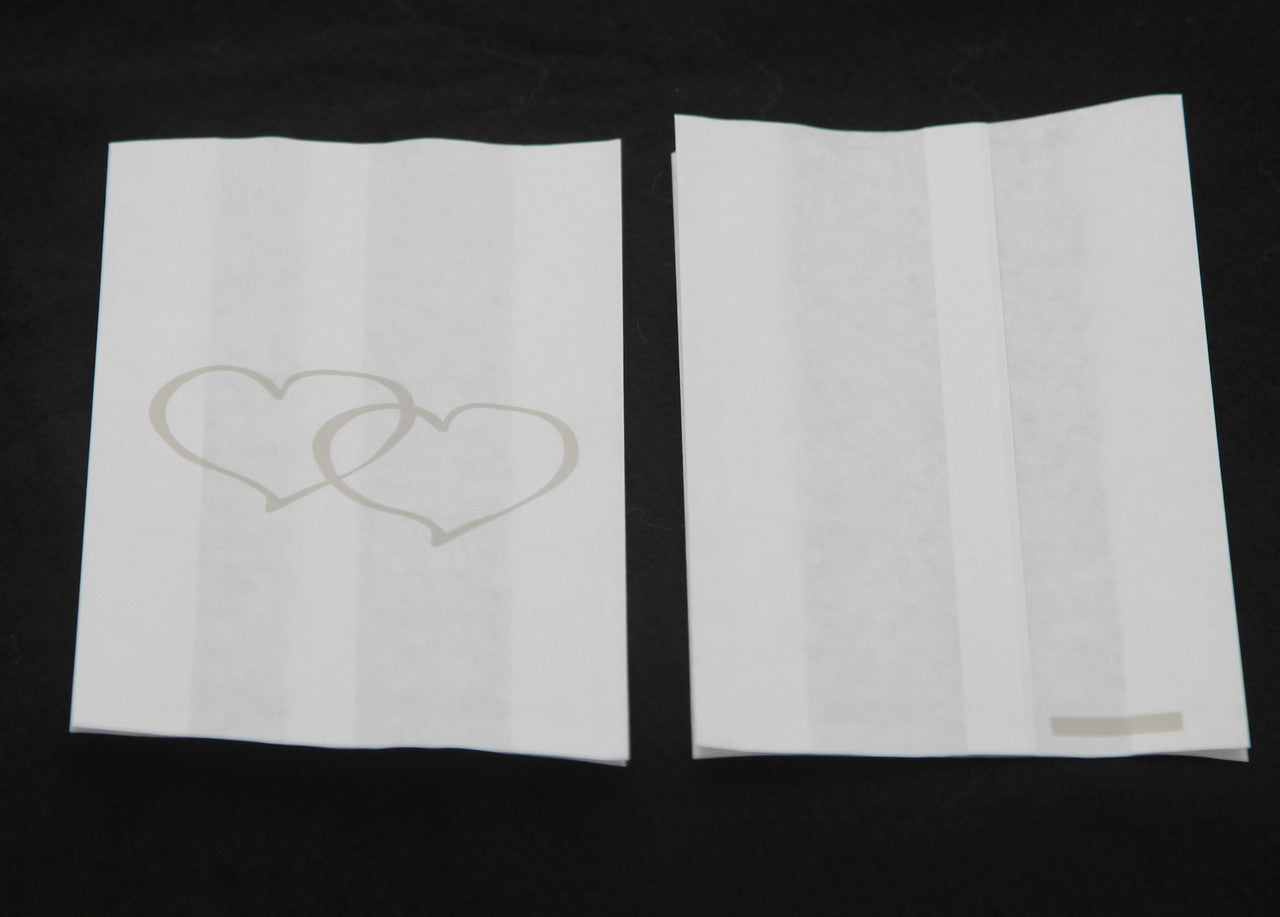 50 Pack Wedding Cake Bags Greaseproof Wax Paper Slice Take Home Favour Large Silver Heart