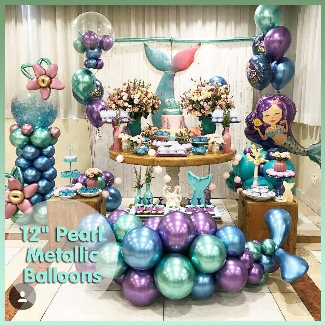 Metallic Latex Balloons 12 Inch Chrome Party Balloons for Birthday Wedding Decoration - Purple 10PCS