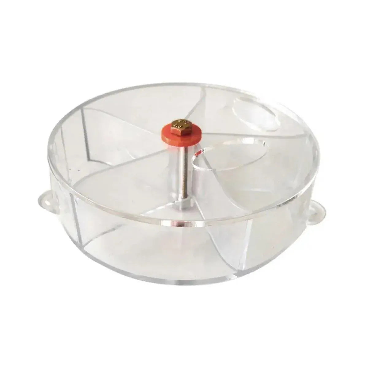 Parrot Foraging Toy Bird Chew Wheel Food Dispenser Divider Box Cage Accessory - Transparent