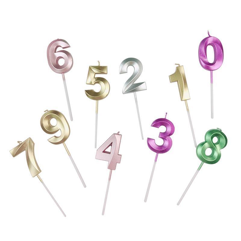 Classic Number Candles Individually Packed With Stand Birthday Make Up Ur Number Rose Gold - Number 2