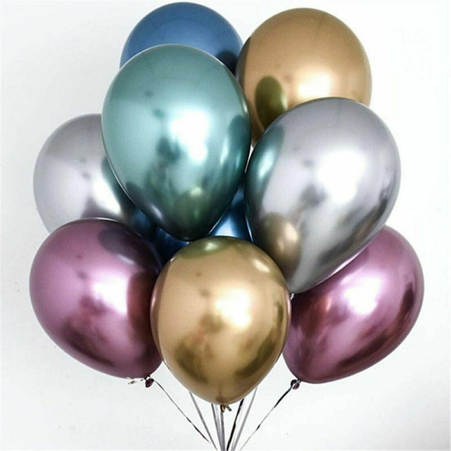 Metallic Latex Balloons 12 Inch Chrome Party Balloons for Birthday Wedding Decoration - Purple 50PCS