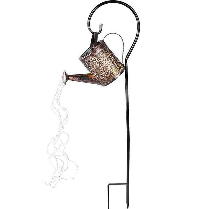 Solar Led Watering Can String Light Outdoor Garden Art Waterfall Lamp Decoration - Style A: Shower + Lamp