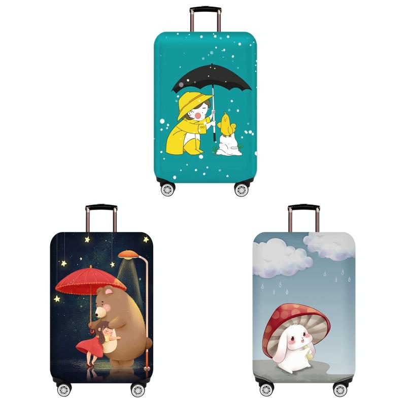 Protective Cover for Durable Luggage - Elastic Dustproof - Small Size - Mushroom Rabbit