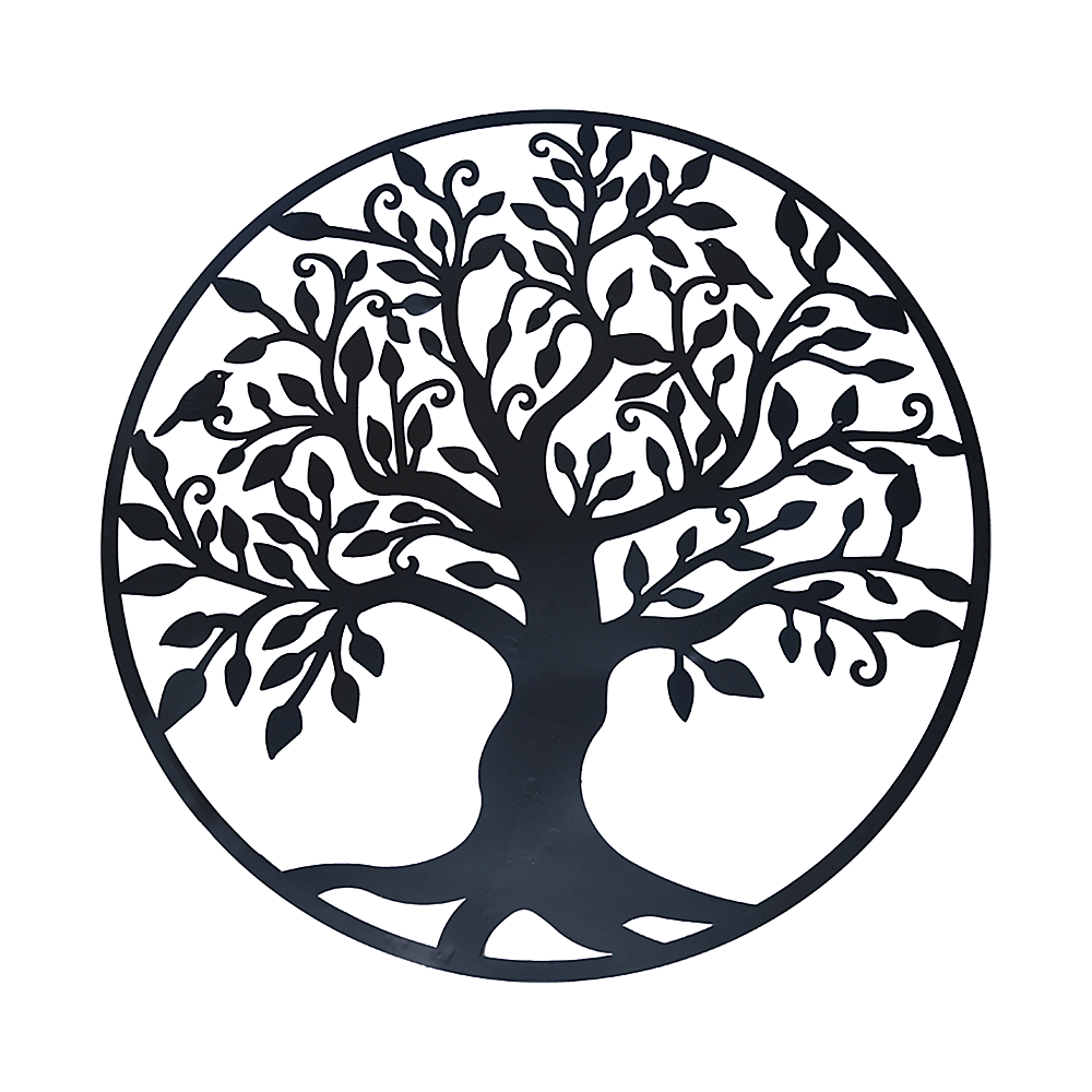 Black Tree of Life Metal Wall Art Hanging Sculpture Garden 99cm
