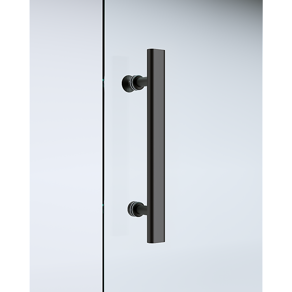 170-185cm Adjustable Wall to Wall Sliding Glass Shower Door in Black