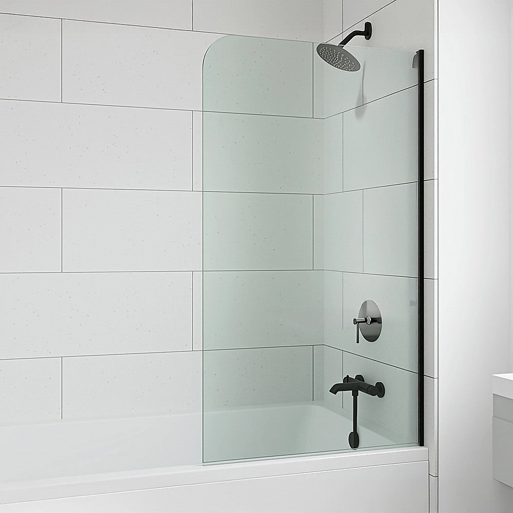 70cm Frameless Glass Bath Screen – Modern Wall Channel in White for Stylish Bathroom Upgrade