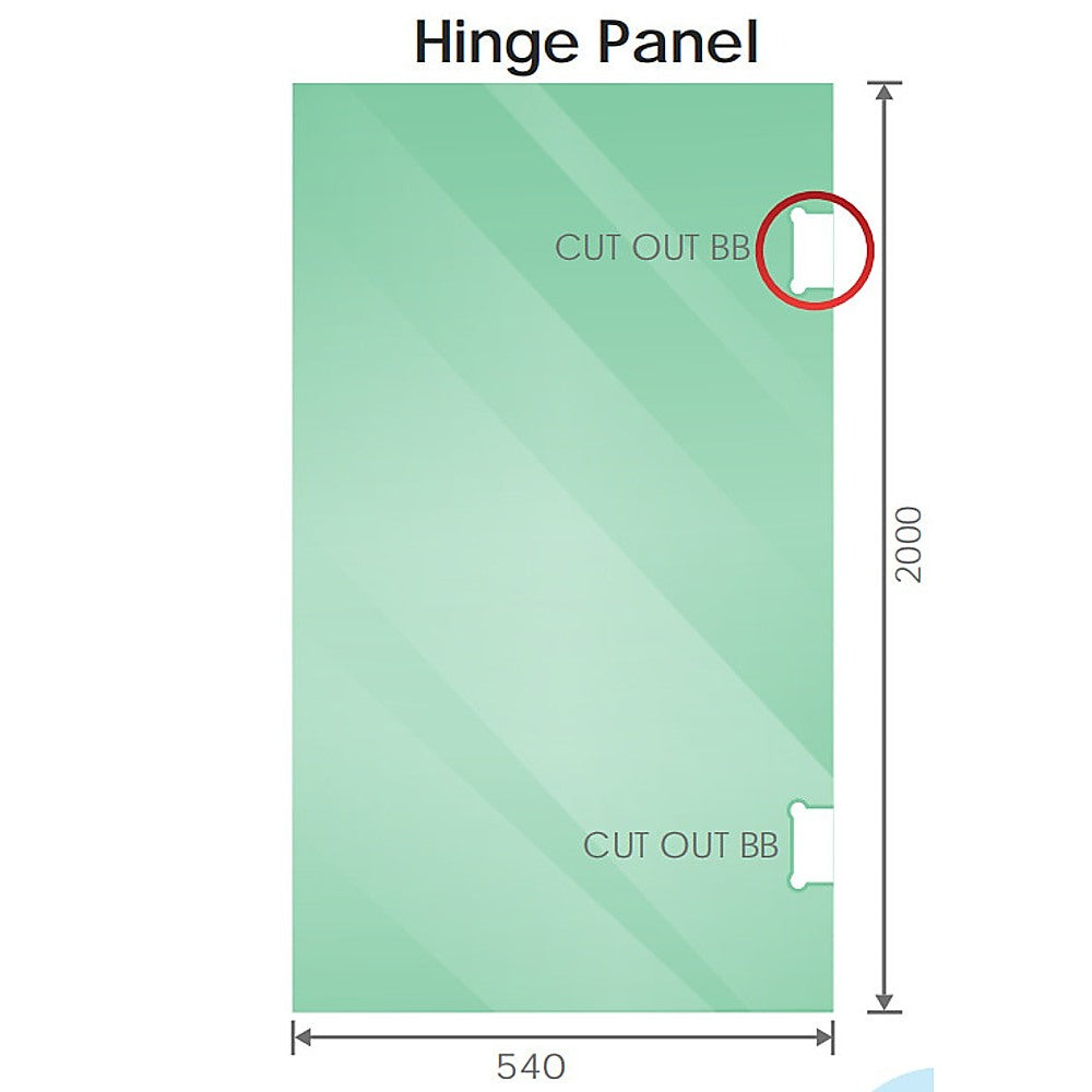 120x100cm Chrome Corner Frameless Shower Screen with Wall Channel and Floor Channel Brackets, Stainless Steel Hinges & Square Knob Handle