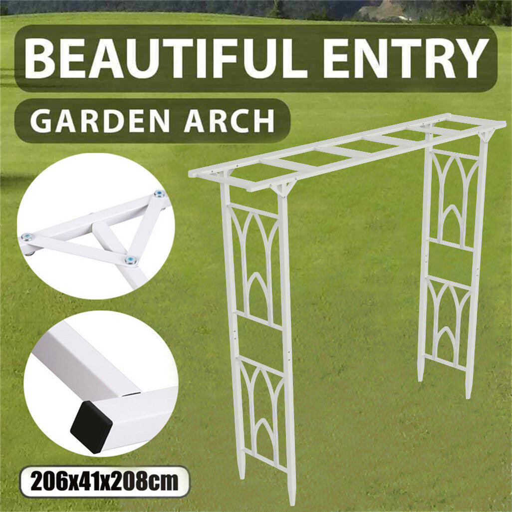 Decorative Metal Garden Trellis Arch Durable Steel Tubing Wedding Party Archway