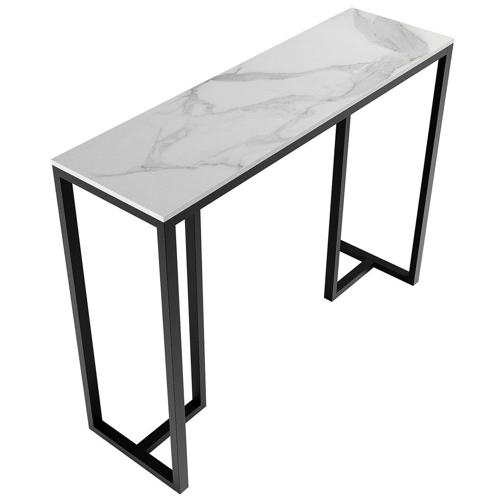 Modern Heavy Real Stone Console Table Hallway Entryway Table Metal Narrow Desk