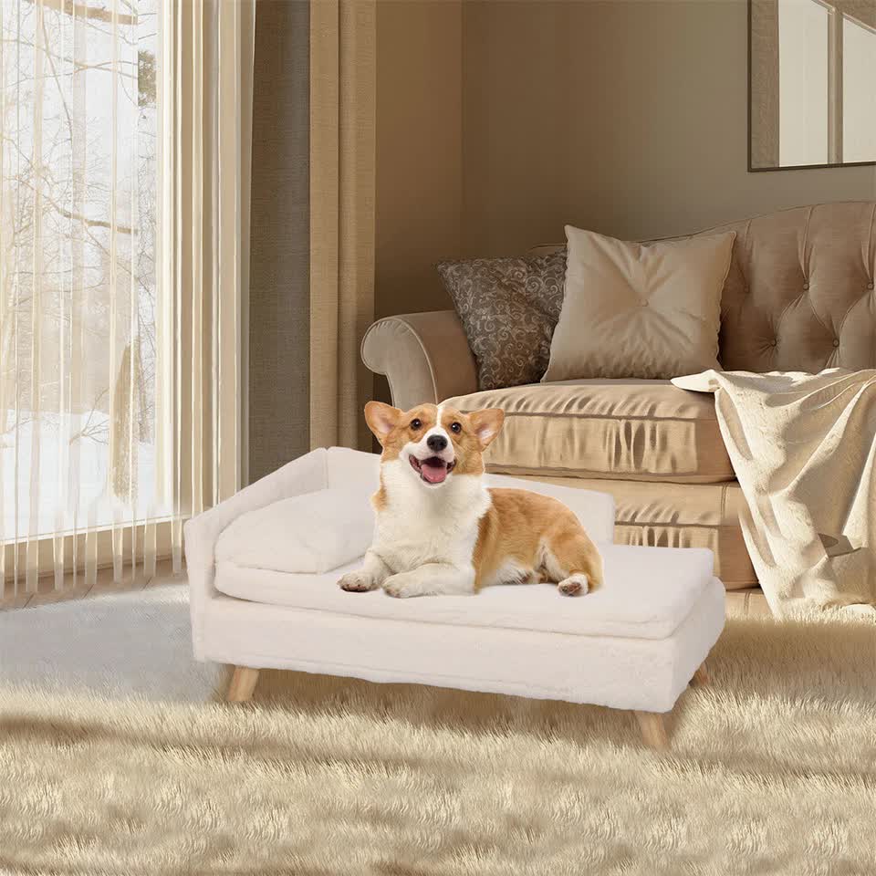 Luxurious Rectangular Pet Sofa Bed with Anti-Skid Base