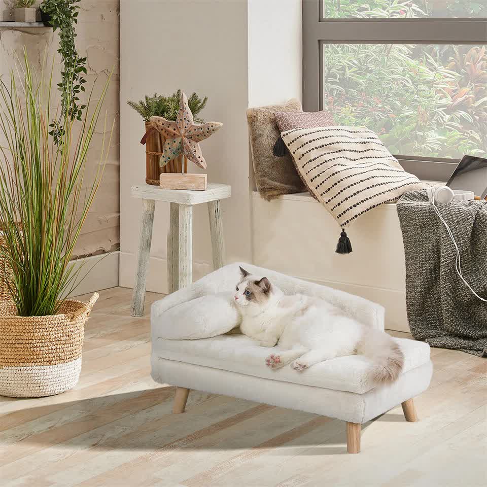Luxurious Rectangular Pet Sofa Bed with Anti-Skid Base