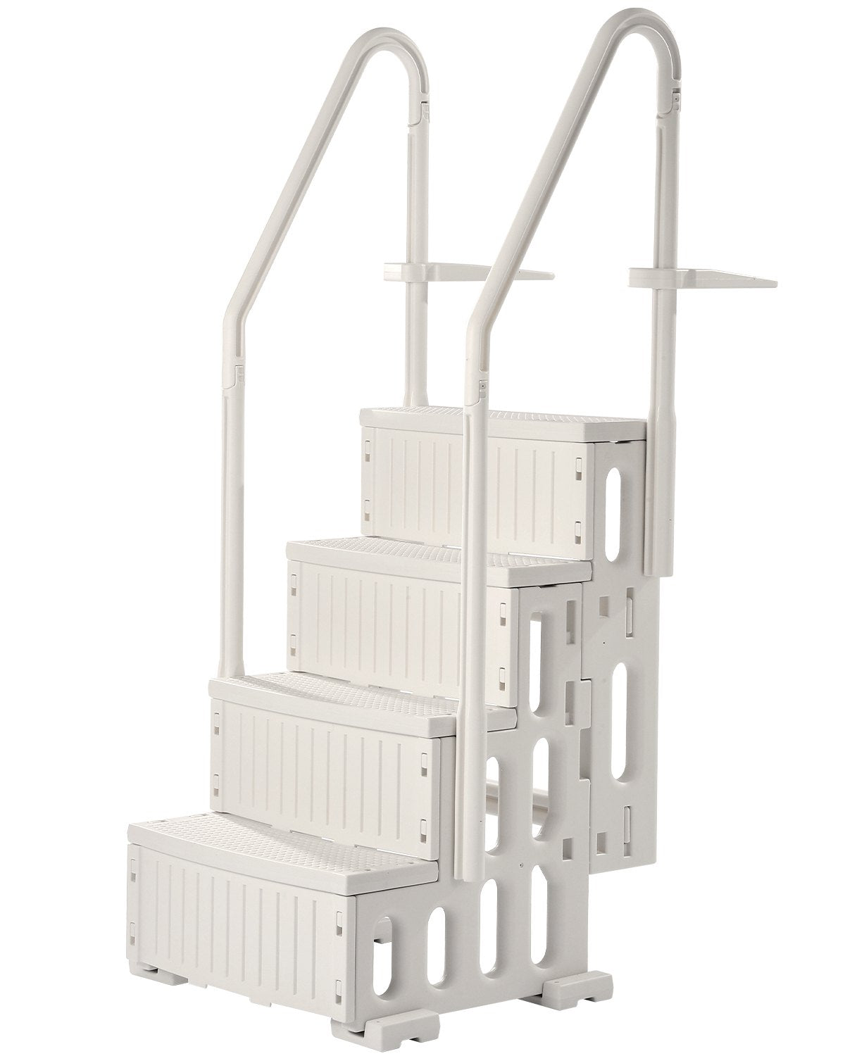 VEVOR 4-Step White Robust Pool Ladder of 2 Handrails for 1219.2-1371.6 mm Pools