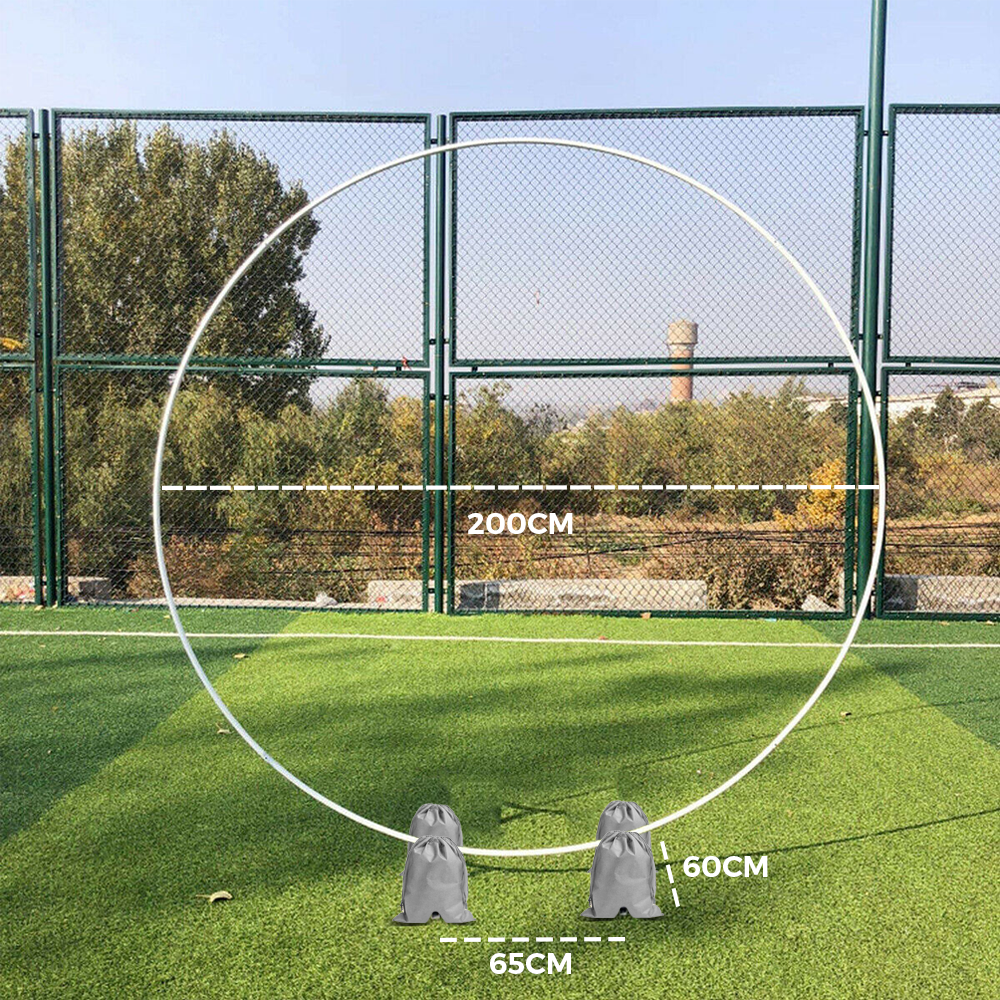 2M White Wedding Hoop Arch Metal Flower Ring Display Frame Balloon Circle Rack Backdrop for Wedding Birthday Party Garden Ceremony Decoration