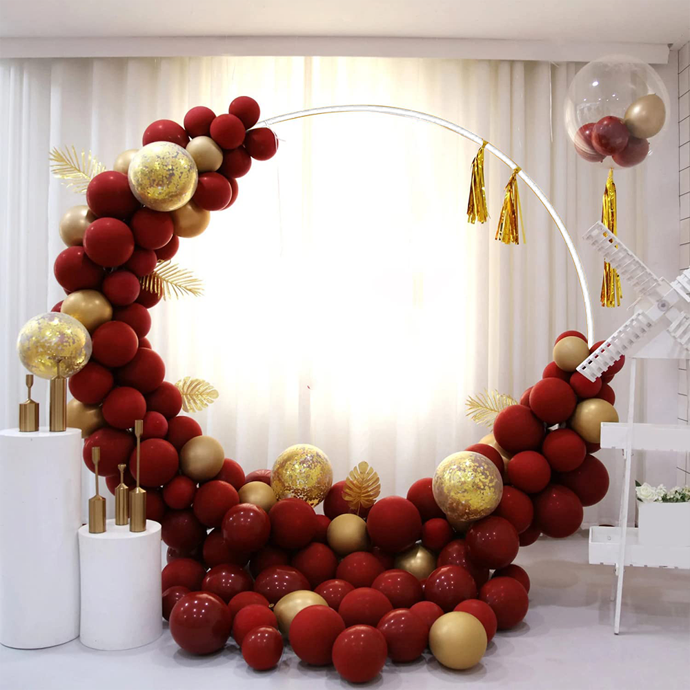 2M White Wedding Hoop Arch Metal Flower Ring Display Frame Balloon Circle Rack Backdrop for Wedding Birthday Party Garden Ceremony Decoration