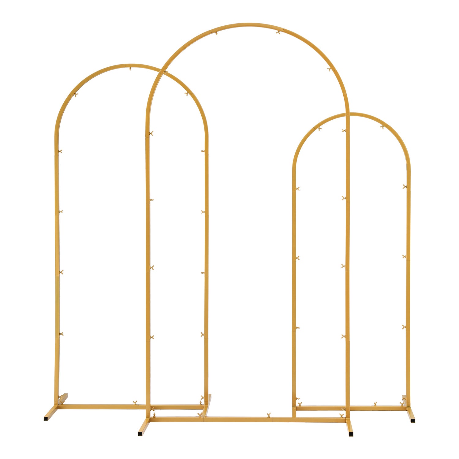 Wedding Arch Backdrop Stand Set of 3 Gold Metal Wedding Arched Frame, Easy to Assemble, Stable Balloon Arch Standfor Wedding, Baby Shower, Party Decoration