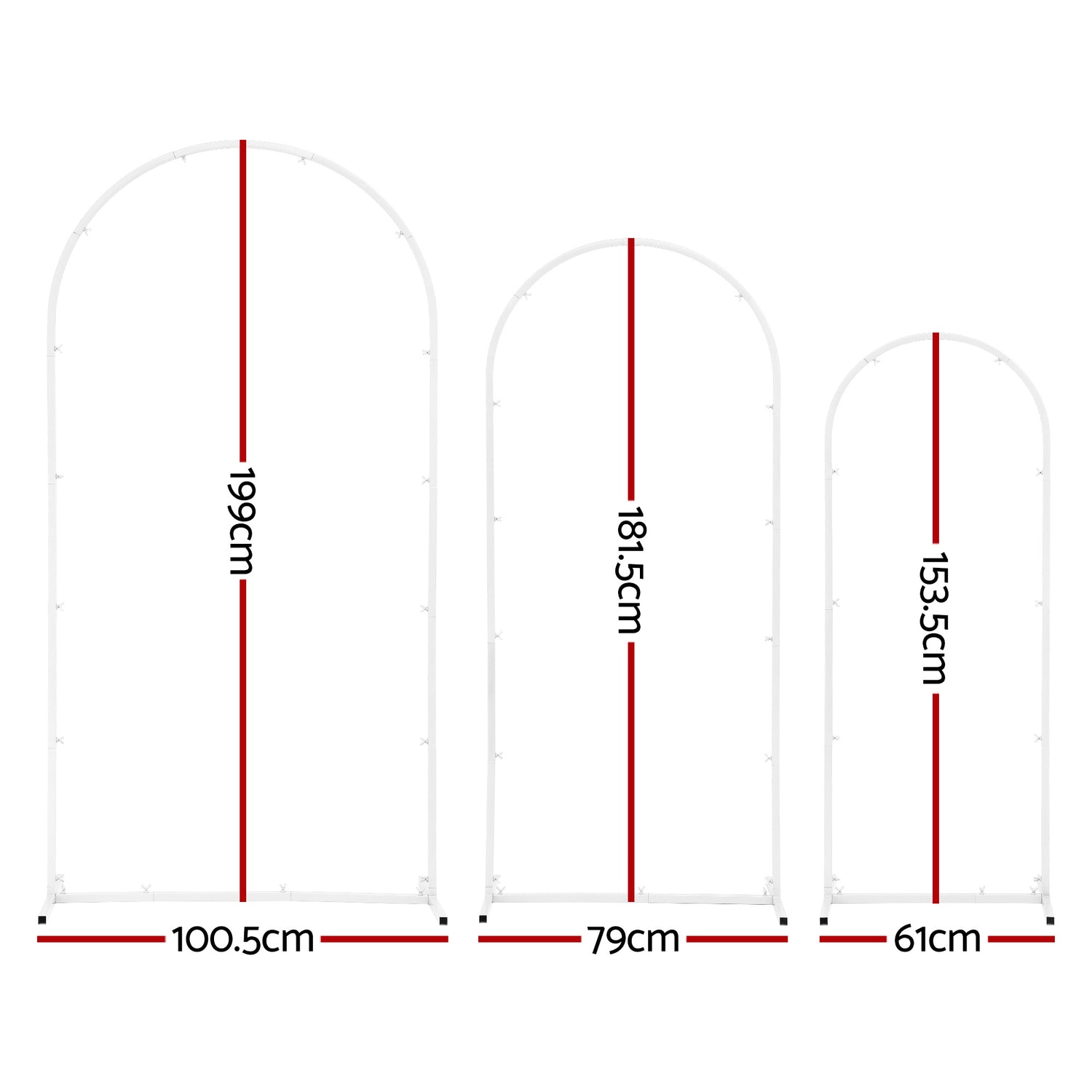 Wedding Arch Backdrop Stand Set of 3 Metal Wedding Arched Frame White, Easy to Assemble, Stable Balloon Arch Standfor Wedding, Baby Shower, Party Decoration