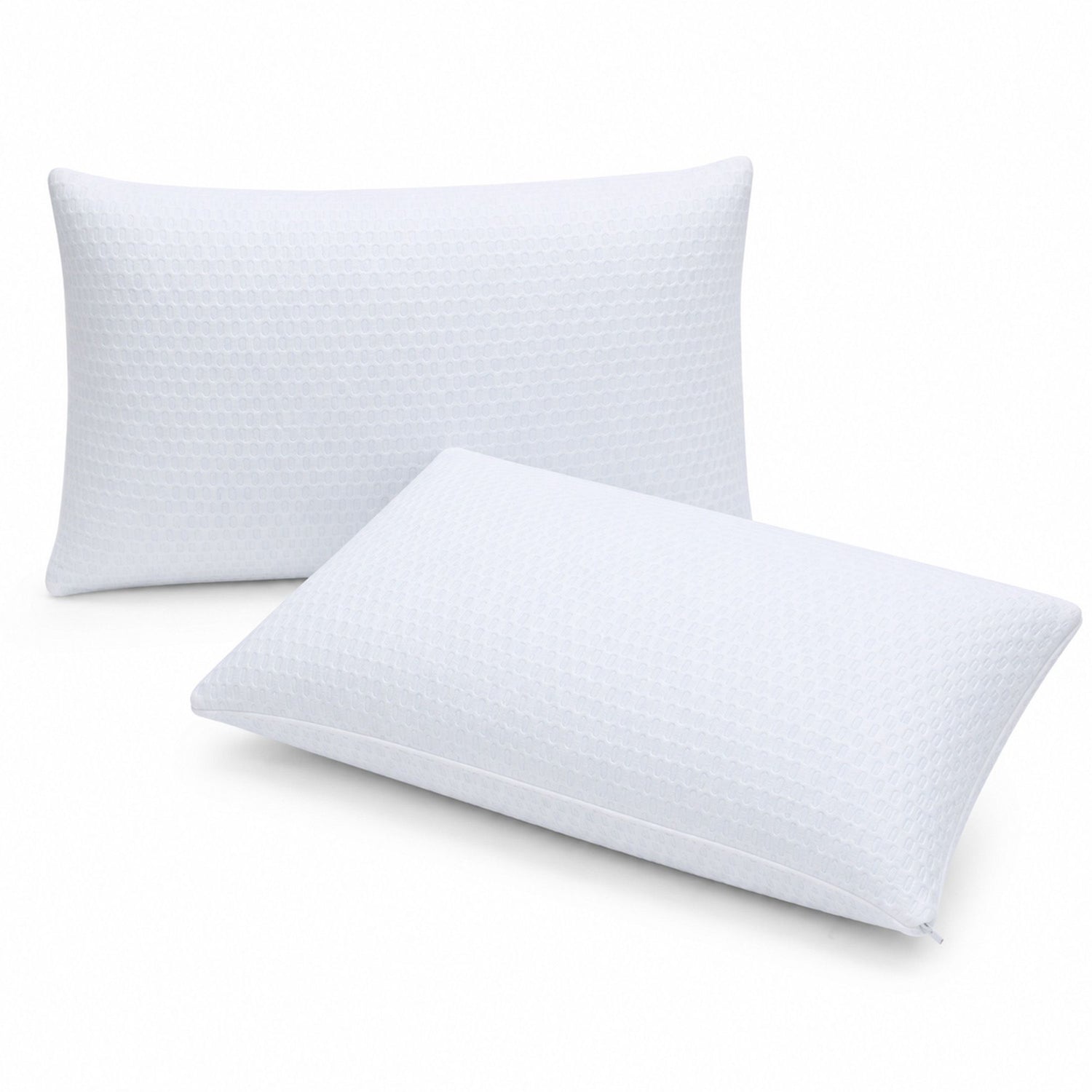 ROOMSENSE Cooling Memory Foam Pillow 2 Pack, Anti-Flattening Bed Pillows for Hot Sleepers, Adjustable Shredded Gel Side Sleeper Pillow for Neck Support, Washable Cover, 72x50x15cm