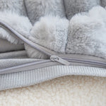 A pair of Khaki Plush Faux Rabbit Fur Throw Pillow Cover - Textured Wheat Ear Design (45x45cm) - Home & Garden >