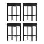 A Set of 4 Artiss Metal Bar Stools PU Seat Dining Counter Chairs - Furniture > Bar Stools & Chairs > Table & Bar Stools