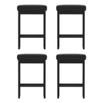 A Set of 4 Artiss Metal Bar Stools PU Seat Dining Counter Chairs - Furniture > Bar Stools & Chairs > Table & Bar Stools