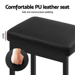 A Set of 4 Artiss Metal Bar Stools PU Seat Dining Counter Chairs - Furniture > Bar Stools & Chairs > Table & Bar Stools