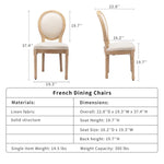 AADEN 2x Linen Dining Chairs with Solid Wood Legs- Beige - Furniture > Outdoor > Outdoor Chairs