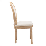 AADEN 2x Linen Dining Chairs with Solid Wood Legs- Beige - Furniture > Outdoor > Outdoor Chairs