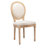 AADEN 2x Linen Dining Chairs with Solid Wood Legs- Beige - Furniture > Outdoor > Outdoor Chairs