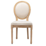 AADEN 2x Linen Dining Chairs with Solid Wood Legs- Beige - Furniture > Outdoor > Outdoor Chairs