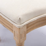AADEN 2x Linen Dining Chairs with Solid Wood Legs- Beige - Furniture > Outdoor > Outdoor Chairs